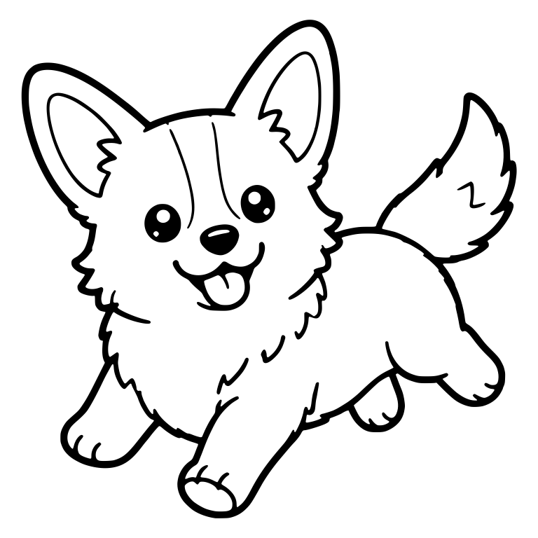 Cardigan Corgi Bounding With Tail Raised — free animal SVG cut file