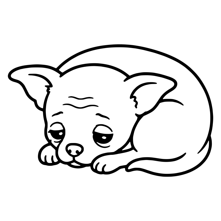 Sleepy Senior Chihuahua Curled Up Resting — free animal SVG cut file