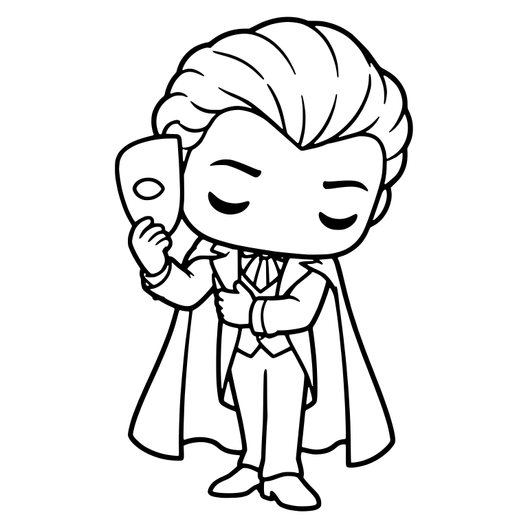 Opera Phantom with Closed Eyes Holding Half Mask — free characters SVG cut file
