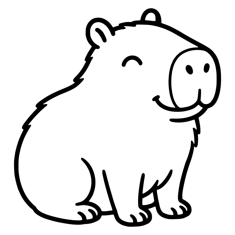Smiling Capybara Sitting in Profile with Head Raised — free animal SVG cut file