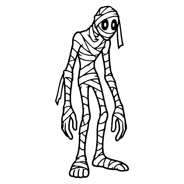 Tall Skinny Mummy Standing With Arms Hanging — free fantasy-creature SVG cut file