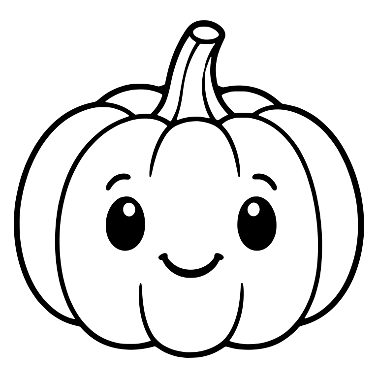 Smiling Pumpkin with Oval Eyes and Small Grin — free floral SVG cut file