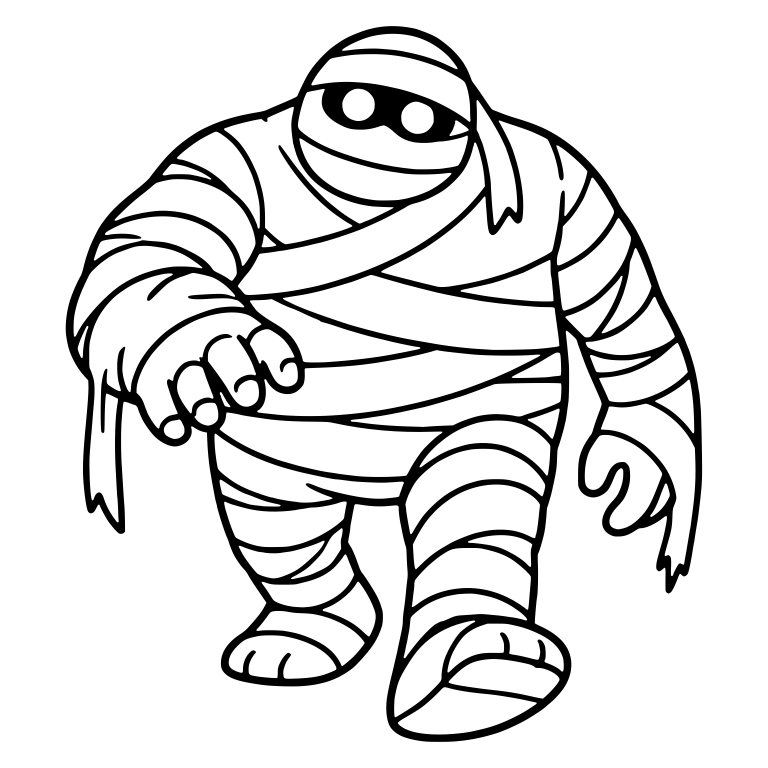 Chubby Mummy Walking With One Arm Reaching Out — free fantasy-creature SVG cut file