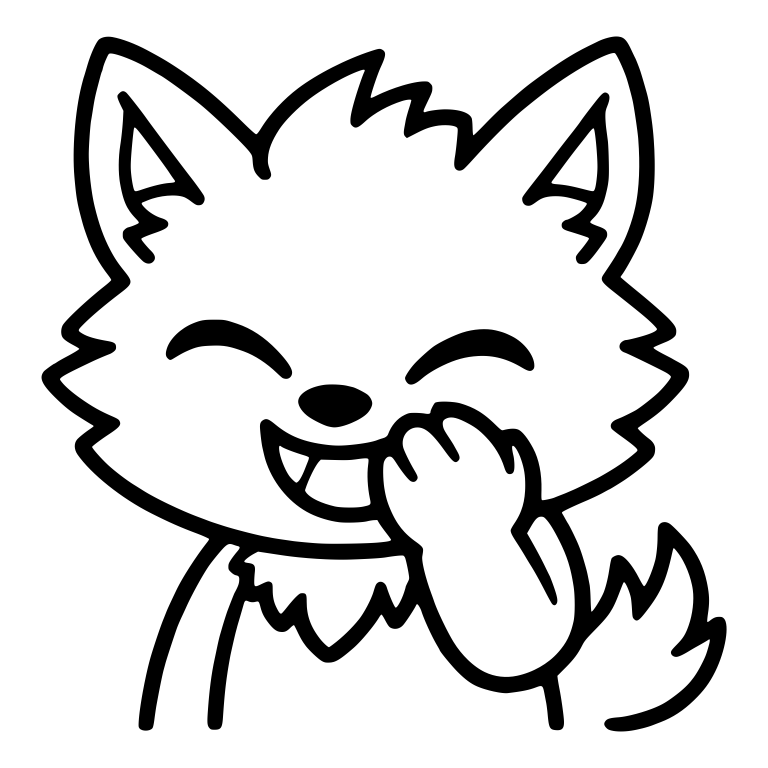Giggling Wolf Pup Covering Mouth With Paw — free animal SVG cut file