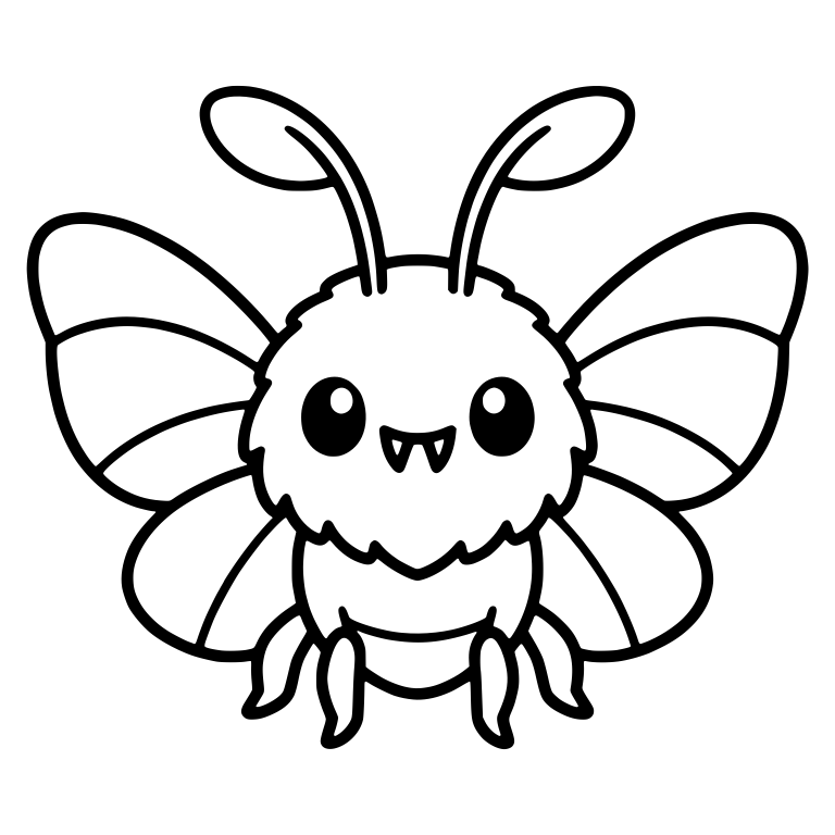 Fuzzy Round-Faced Moth with Striped Wings — free insect SVG cut file