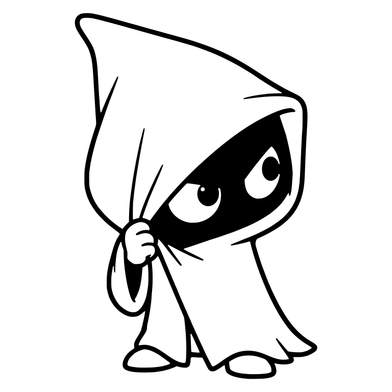 Sneaky Bogeyman Peeking From Hood With Sideways Glance — free fantasy-creature SVG cut file