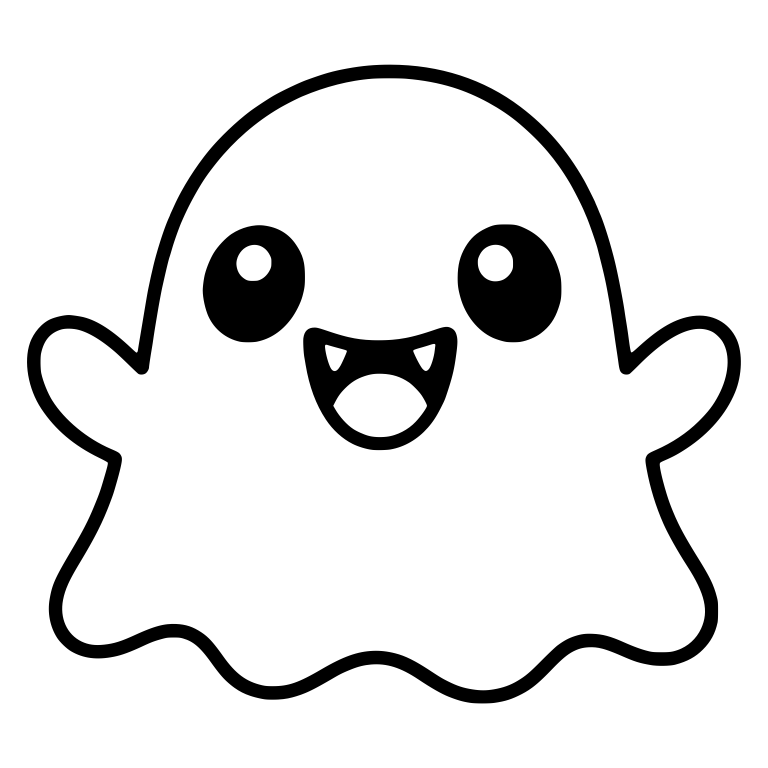 Cute Fanged Ghost with Arms Out — free fantasy-creature SVG cut file