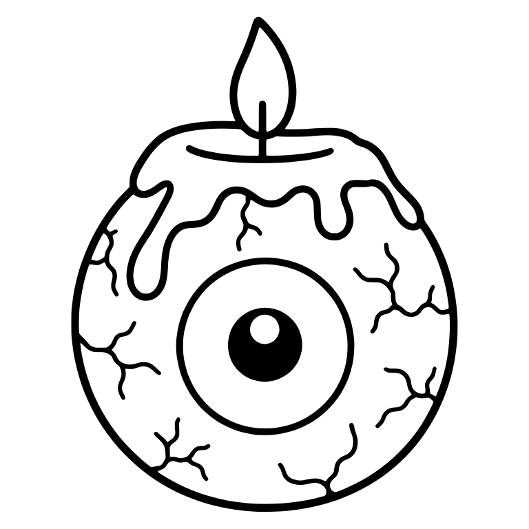 Round Eyeball Candle with Dripping Wax — free objects SVG cut file