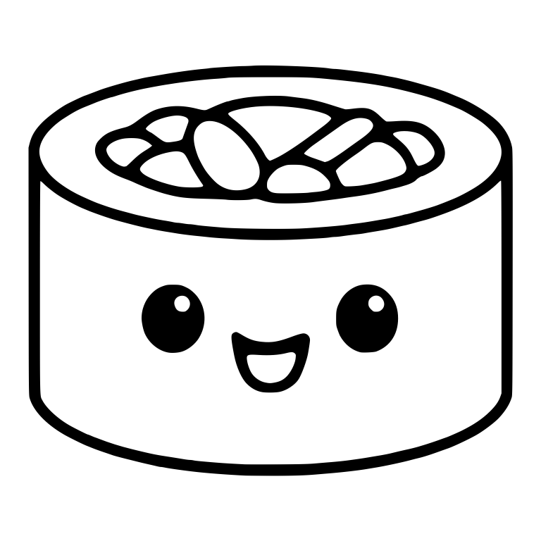 Open Mouth Sushi Roll With Mixed Filling Pieces — free food SVG cut file
