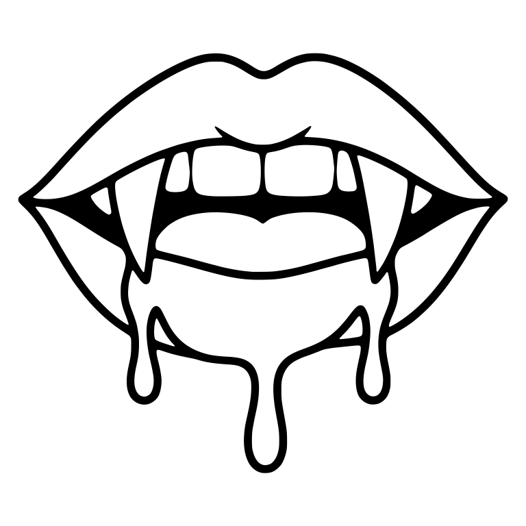 Vampire Mouth with Dripping Lower Lip — free fantasy-creature SVG cut file