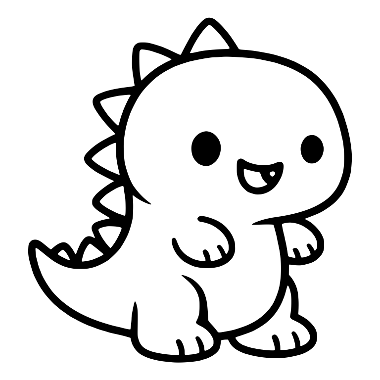 Baby Dinosaur With Two Dot Eyes And Tiny Tooth — free animal SVG cut file