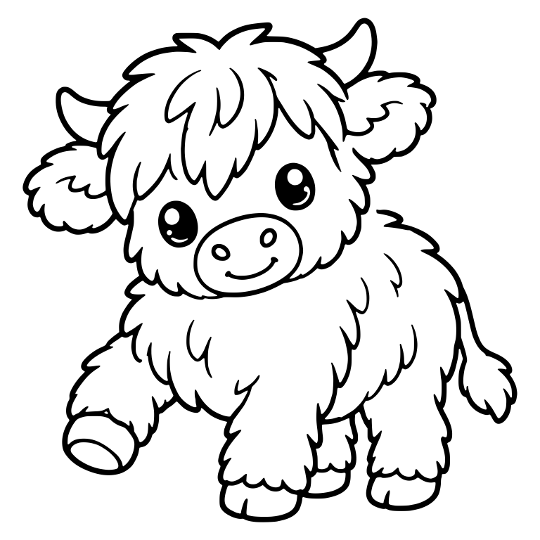 Walking Highland Calf Lifting One Front Hoof — free animal SVG cut file