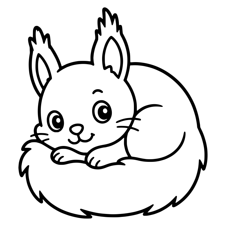 Cozy Curled Up Squirrel Resting Its Chin on Its Paws — free animal SVG cut file