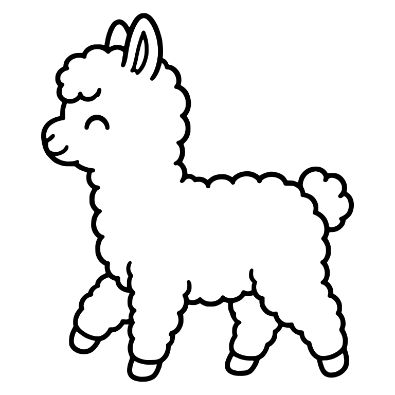 Walking Llama Side View With Bent Front Leg — free animal SVG cut file