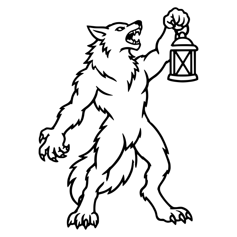 Howling Werewolf Holding Up a Lantern — free fantasy-creature SVG cut file