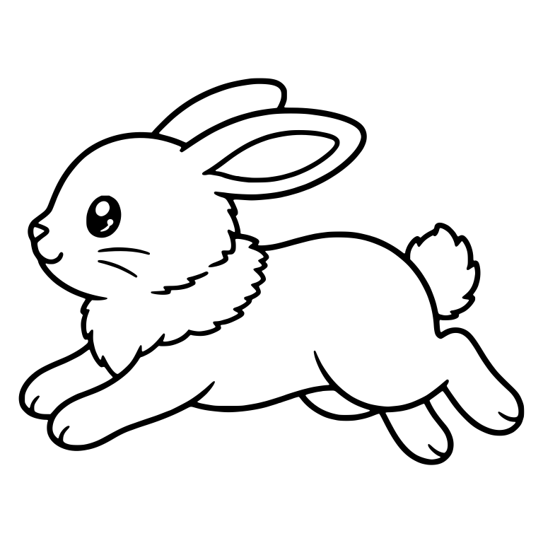 Leaping Bunny With Large Ears and Fluffy Neck Fur — free animal SVG cut file