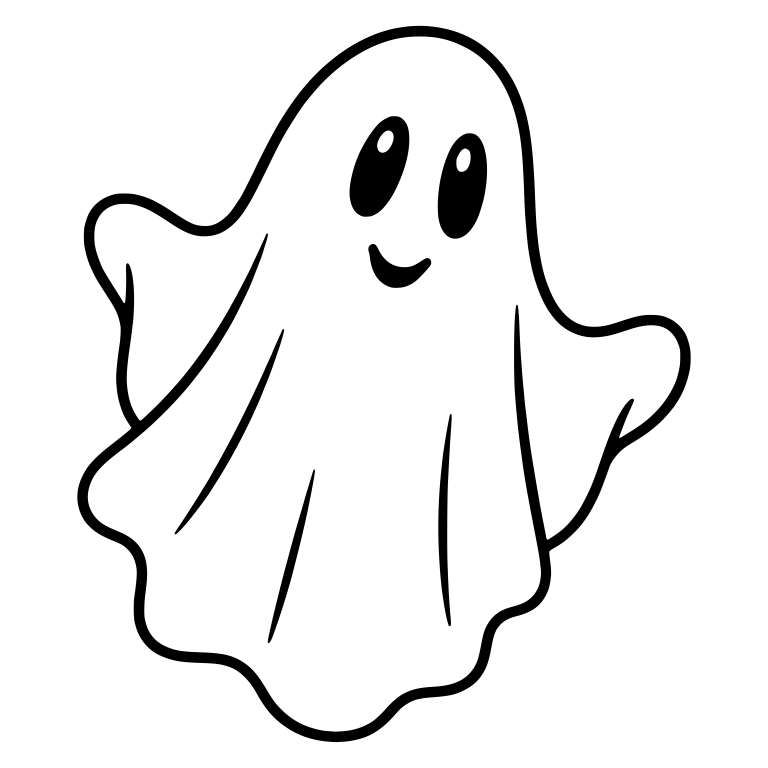 Smiling Ghost Floating with Arms Out — free fantasy-creature SVG cut file
