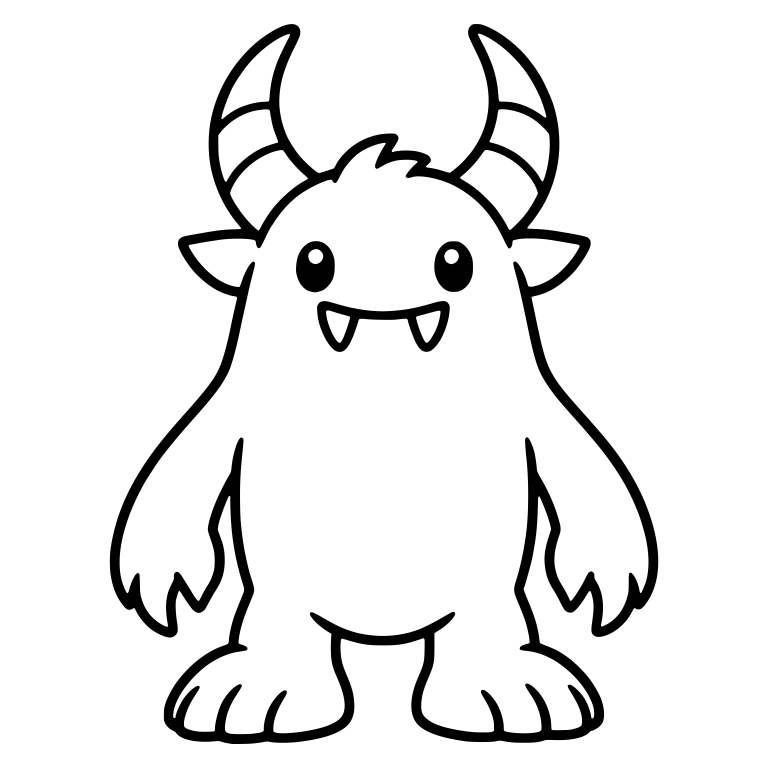 Tall Horned Monster With Long Arms and Tall Horns — free fantasy-creature SVG cut file