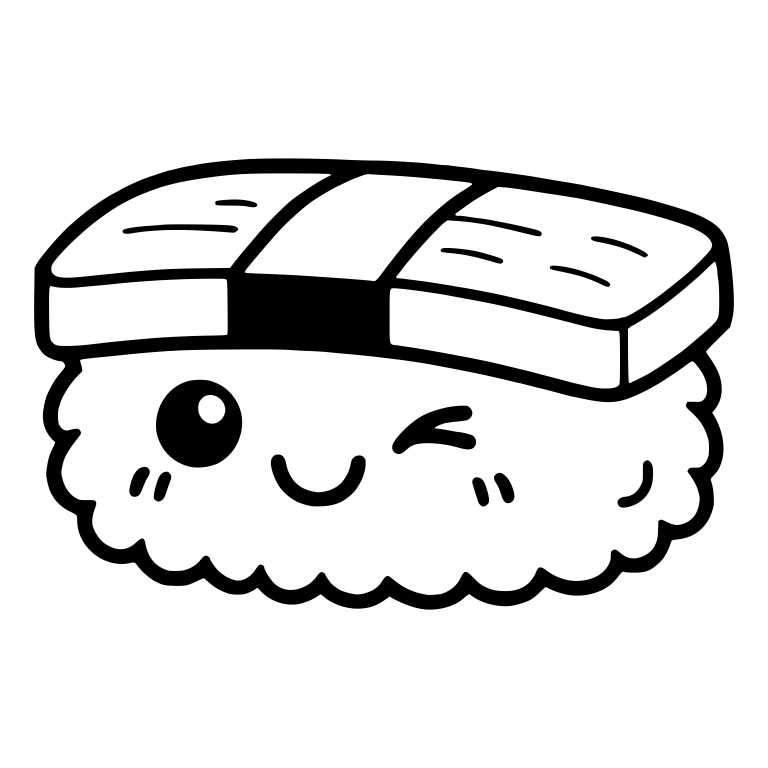 Winking Tamago Nigiri With Nori Band — free food SVG cut file
