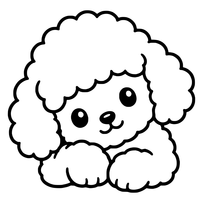 Tiny Toy Poodle Puppy Peeking Over Front Paws — free animal SVG cut file