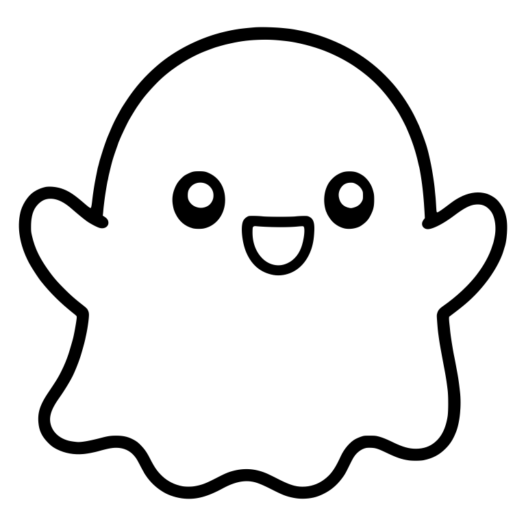 Happy Chubby Ghost With Arms Raised and Wide Smile — free fantasy-creature SVG cut file