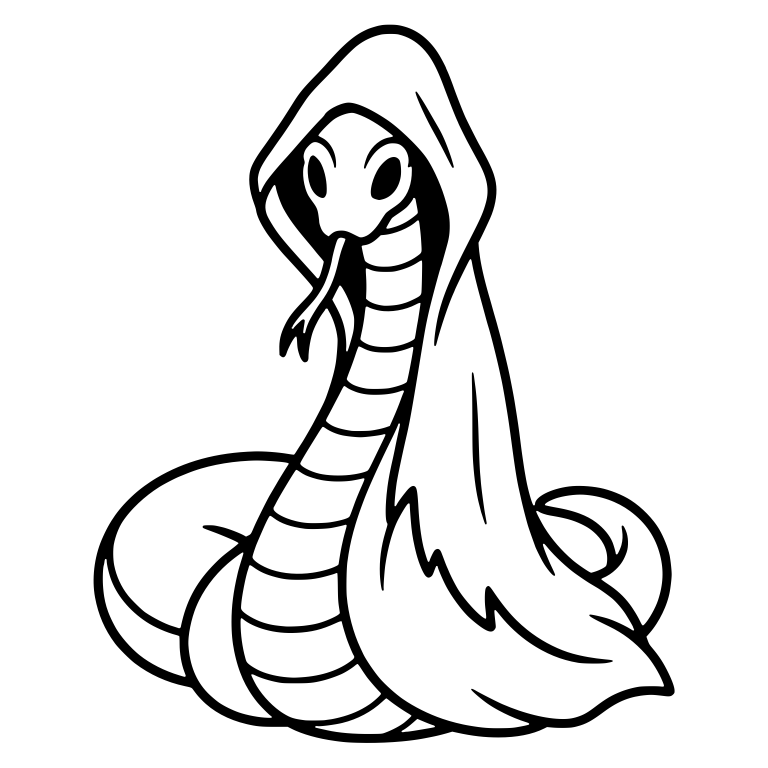 Cloaked Snake Rising From Its Coils With Tongue Out — free animal SVG cut file