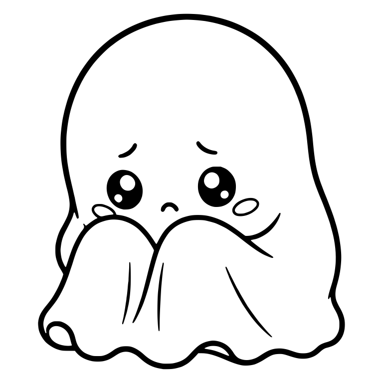 Shy Huddled Ghost Covering Mouth with Its Sheet — free fantasy-creature SVG cut file