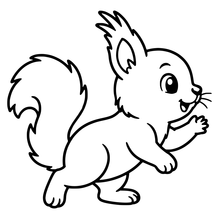 Squirrel Standing on Hind Legs Waving One Paw — free animal SVG cut file