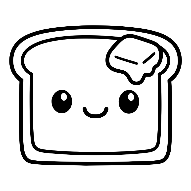 Smiling Toast Slice With Butter Pat — free food SVG cut file