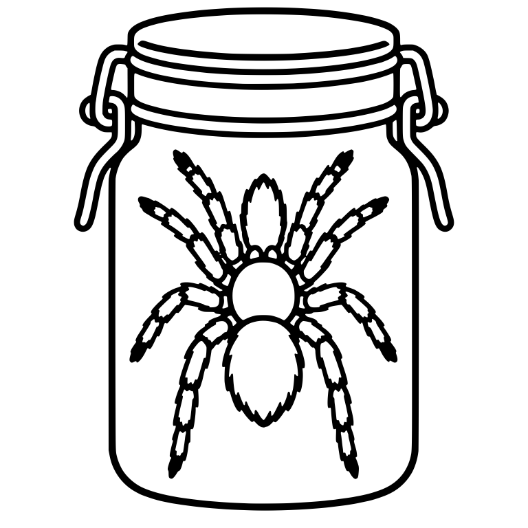 Hairy Tarantula In Clasp Lid Jar — free objects SVG cut file