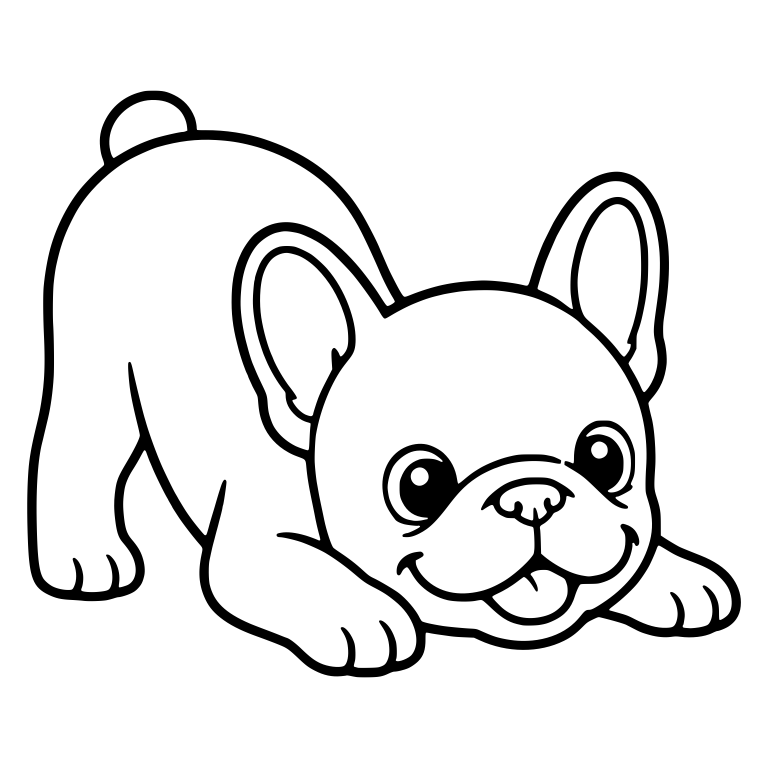 French Bulldog Puppy in Play Bow Pose — free animal SVG cut file