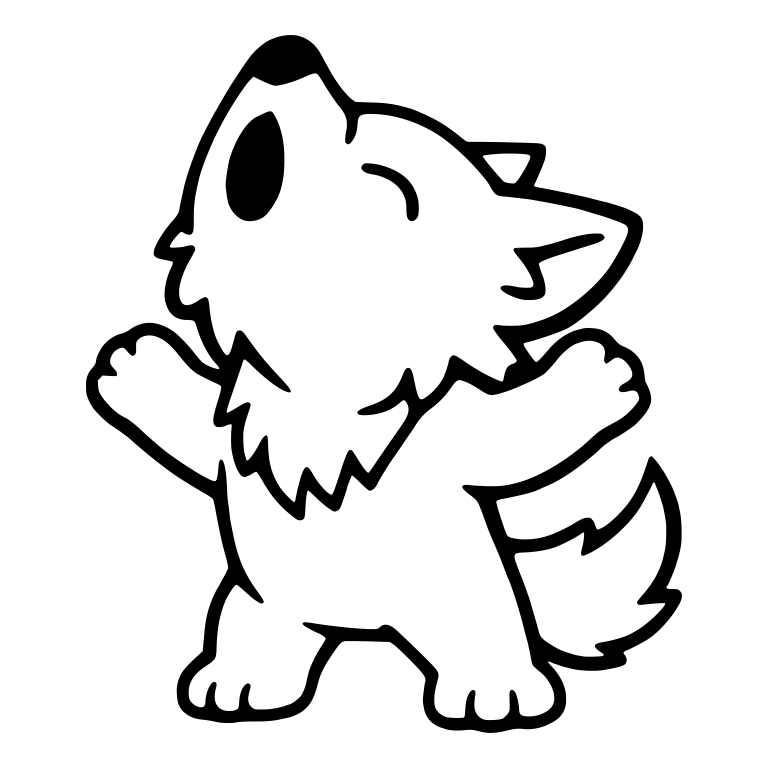 Standing Howling Wolf Pup With Arms Out — free animal SVG cut file