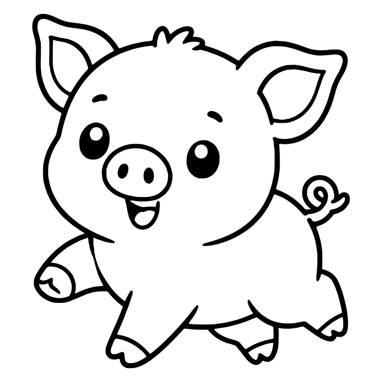 Trotting Piglet With One Hoof Raised — free animal SVG cut file