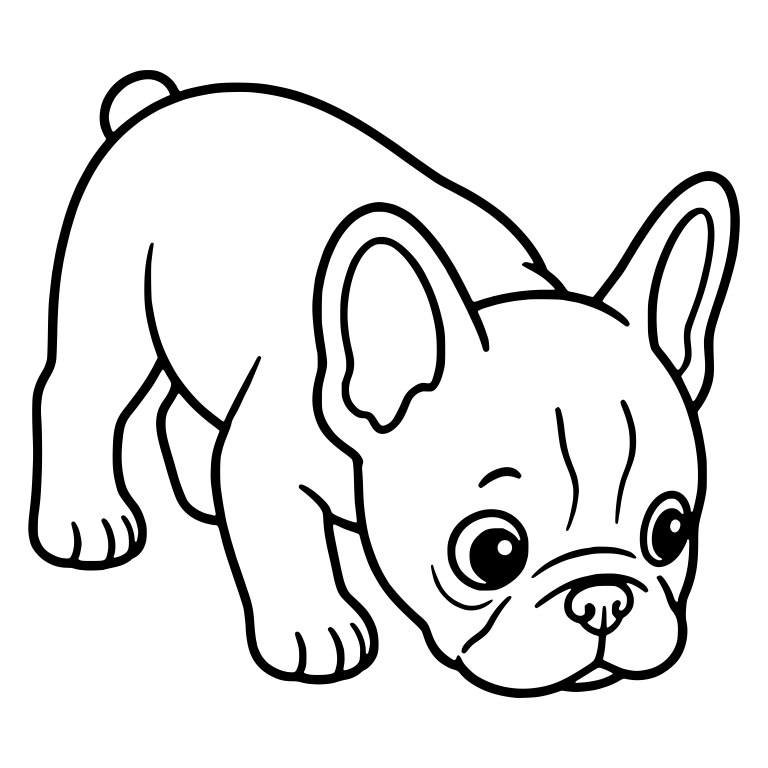 French Bulldog Puppy Sniffing the Ground — free animal SVG cut file