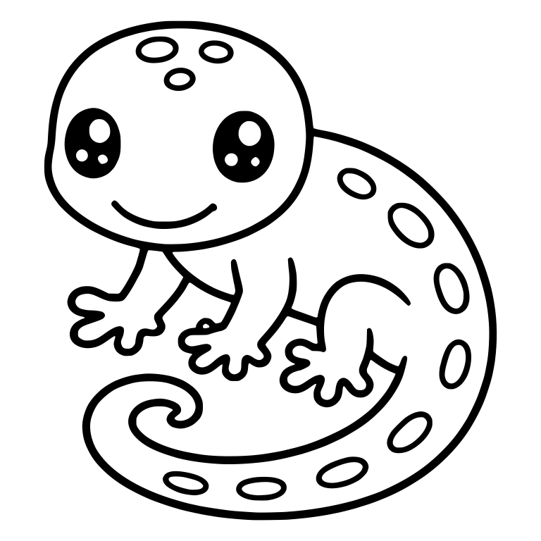 Round Headed Spotted Gecko with Spiral Tail — free animal SVG cut file