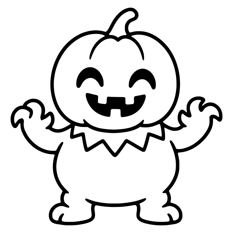 Pumpkin Head Monster With Claws And Zigzag Collar — free fantasy-creature SVG cut file