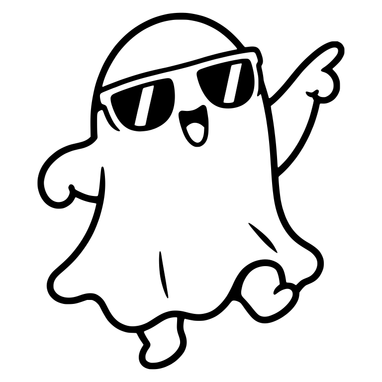 Ghost In Big Sunglasses Pointing Up — free fantasy-creature SVG cut file