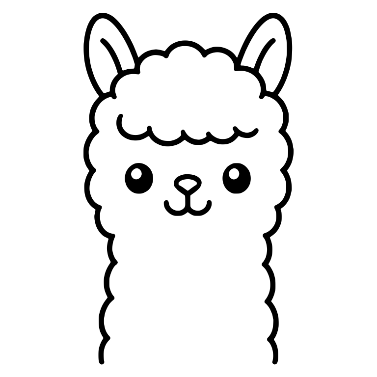 Llama Cria Head and Fluffy Neck Portrait — free animal SVG cut file
