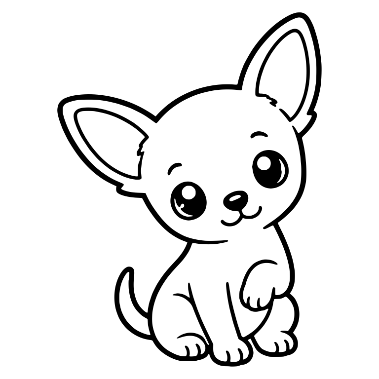 Sitting Chihuahua Puppy With One Paw Raised — free animal SVG cut file