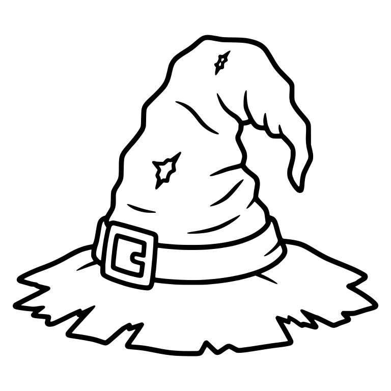 Torn Witch Hat with Ragged Brim and Small Holes — free objects SVG cut file