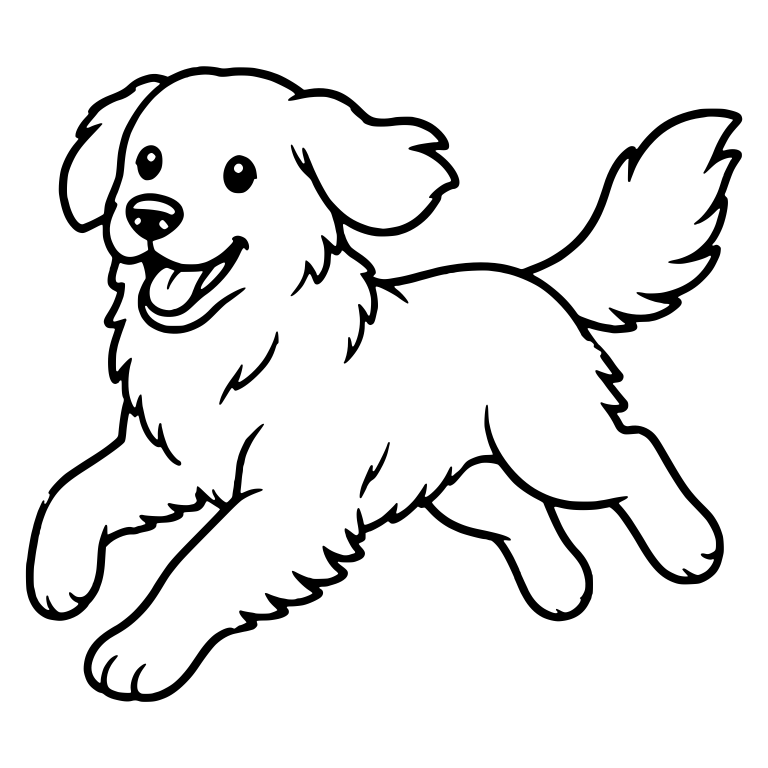 Running Golden Retriever with Tongue Out — free animal SVG cut file