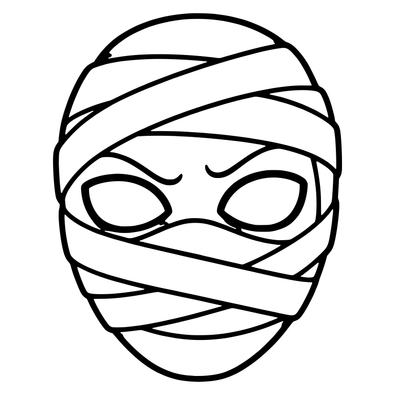 Angry Mummy Head in Criss-Cross Bandages — free fantasy-creature SVG cut file