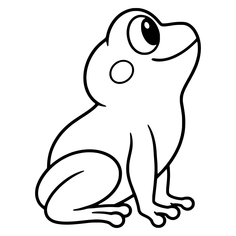 Plain Frog Sitting in Profile Looking Up With Round Cheek — free animal SVG cut file