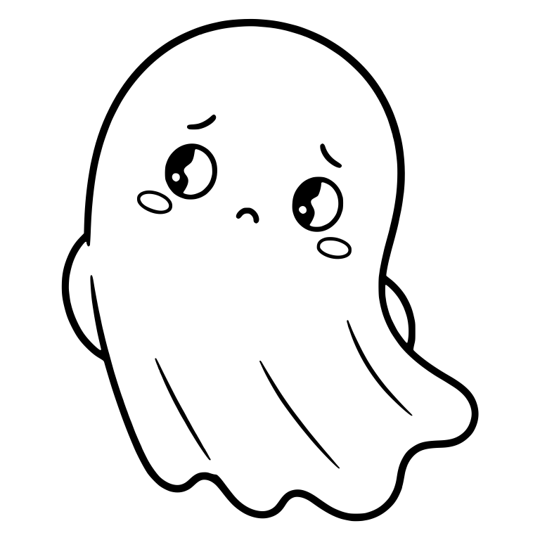 Shy Ghost Glancing Sideways with Blushing Cheeks — free fantasy-creature SVG cut file