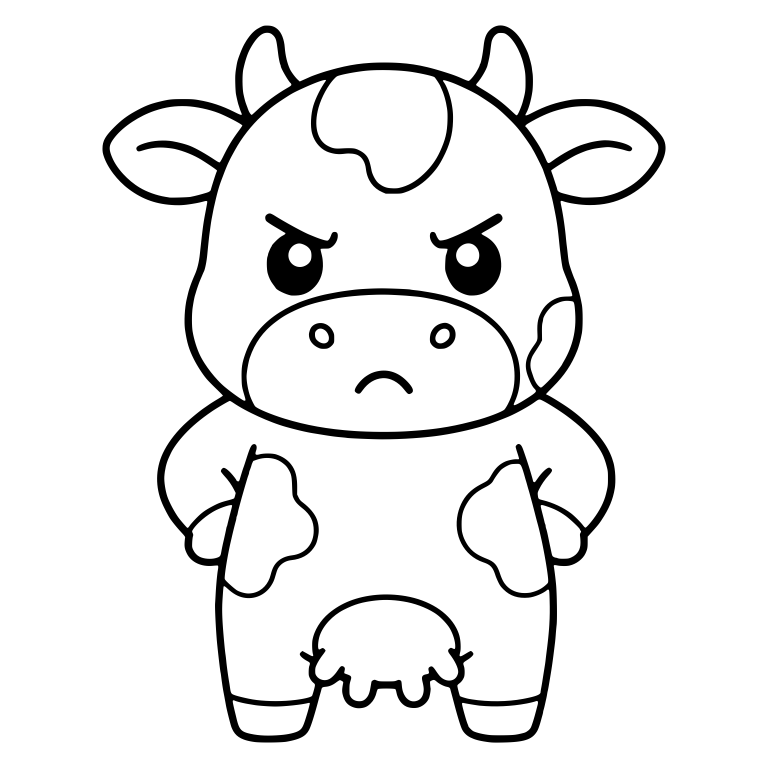 Angry Spotted Cow Standing with Hands on Hips — free animal SVG cut file