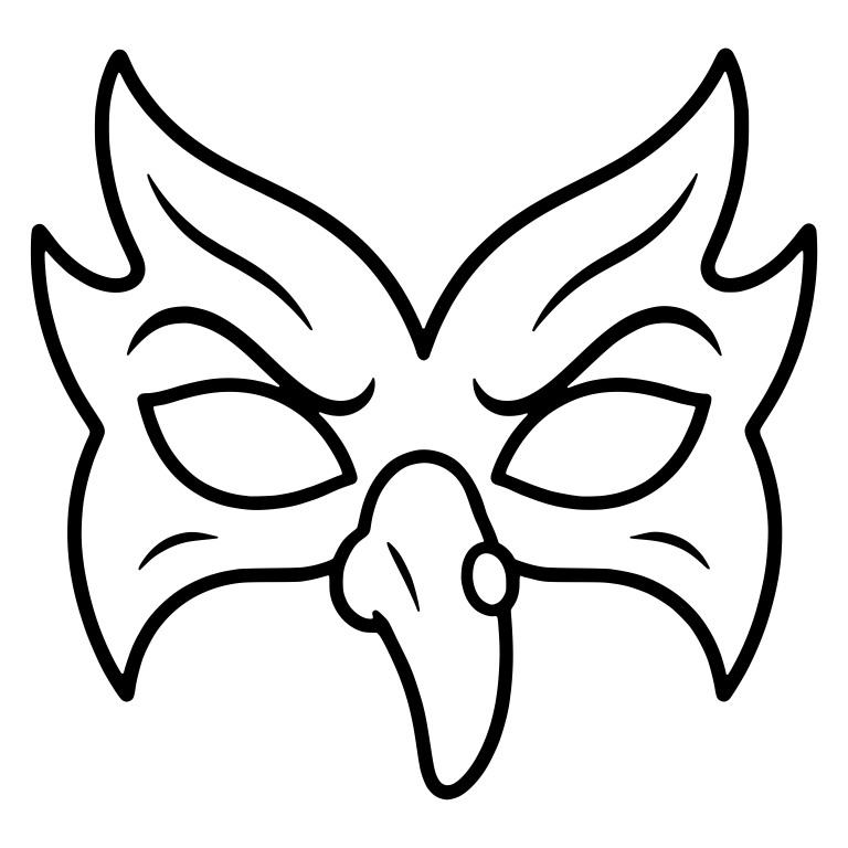 Winged Eye Mask With Long Hooked Nose and Wart — free objects SVG cut file