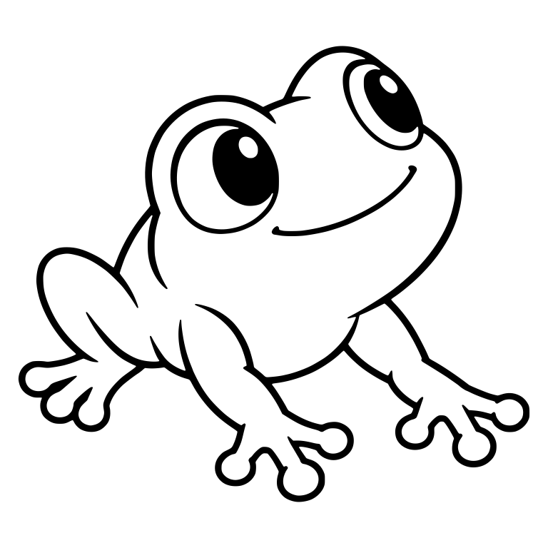 Chibi Frog Looking Up with Forefeet Stretched Ahead — free animal SVG cut file