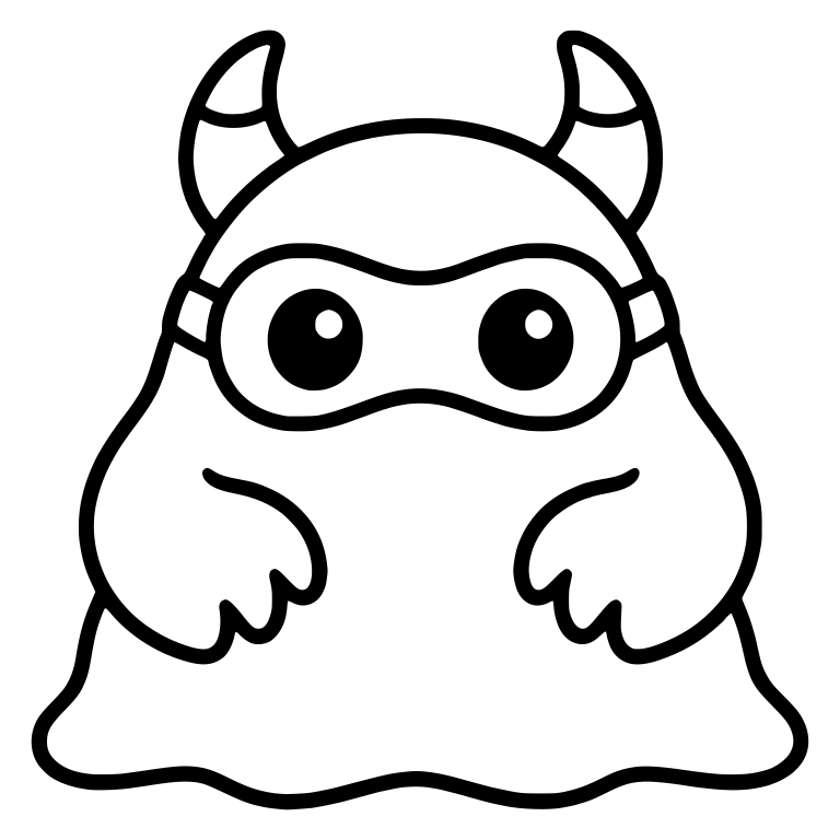 Horned Blob Monster With Eye Mask and Strap — free fantasy-creature SVG cut file