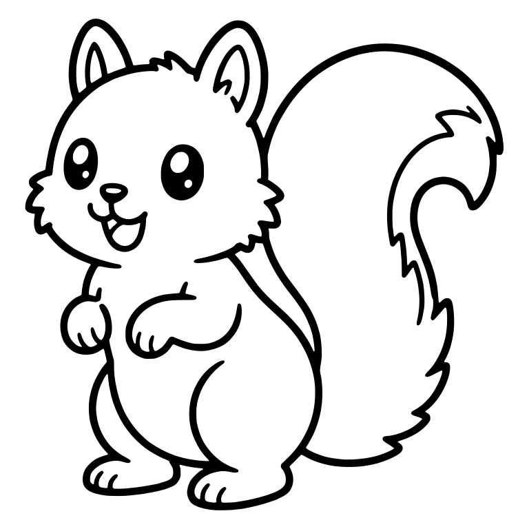 Happy Squirrel Standing Upright With Open Smile — free animal SVG cut file