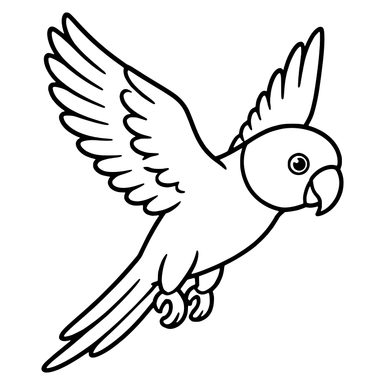 Parrot Flying Upward With Long Tail Feathers — free animal SVG cut file